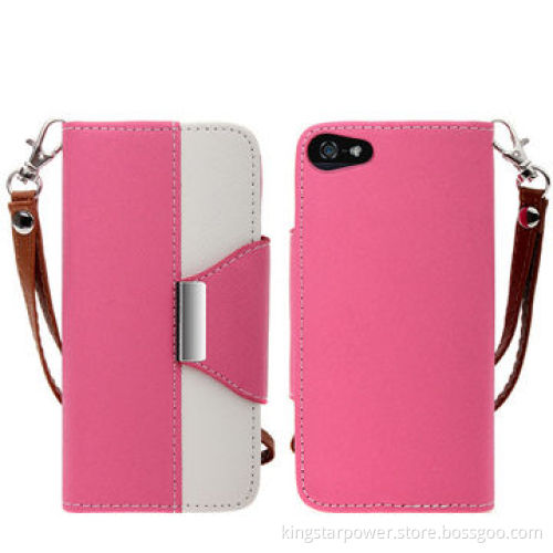 Leather case for iPhone 5 5G, PC and PU materials